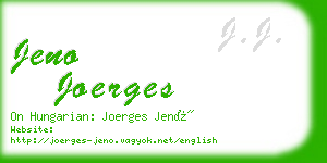 jeno joerges business card